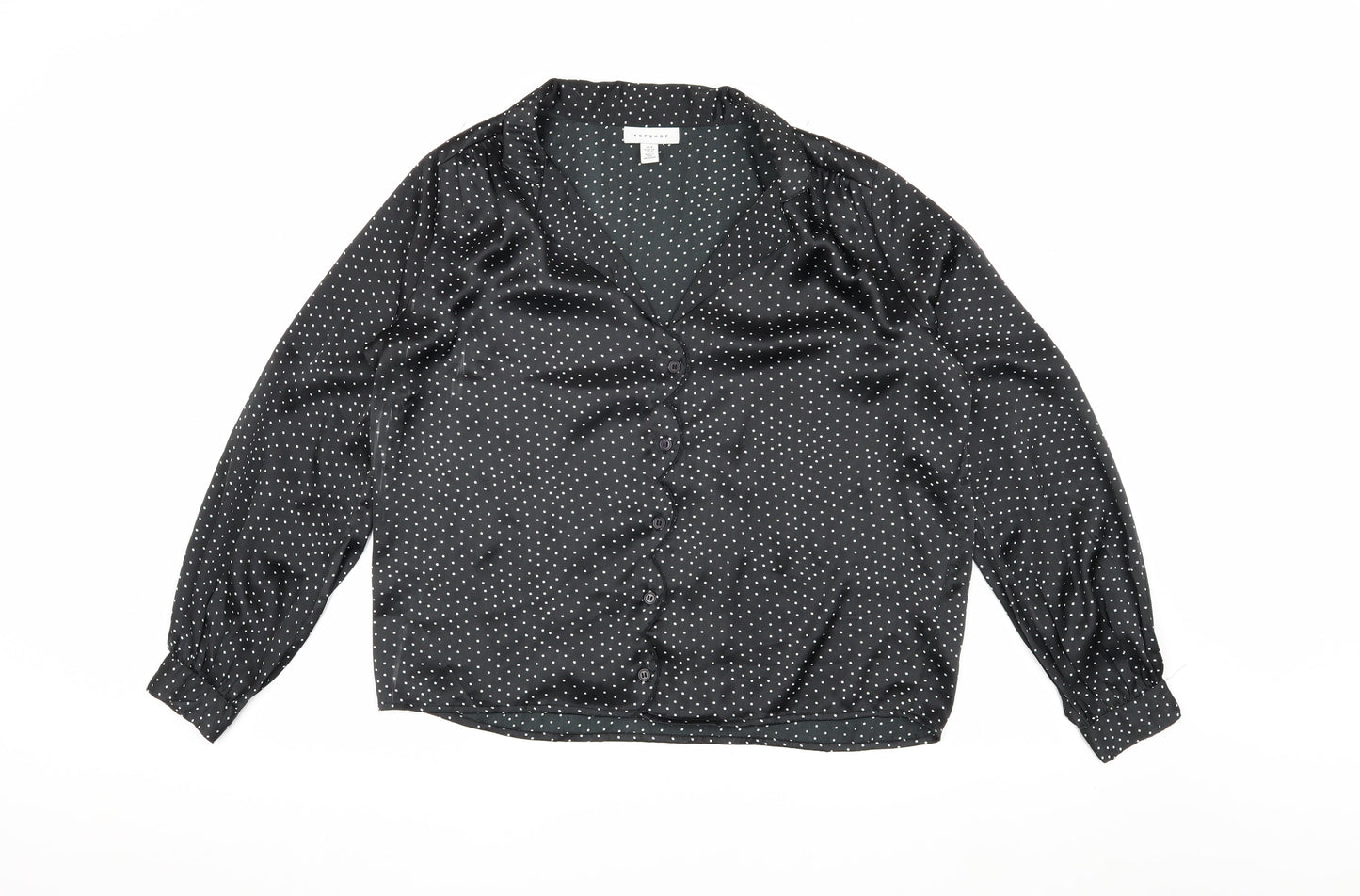 Womens UK Size 8 Topshop Black Basic Blouse