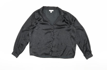 Womens UK Size 8 Topshop Black Basic Blouse