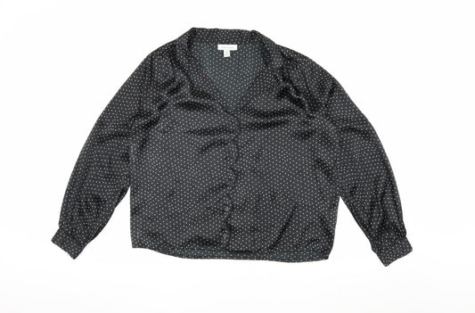Womens UK Size 8 Topshop Black Basic Blouse