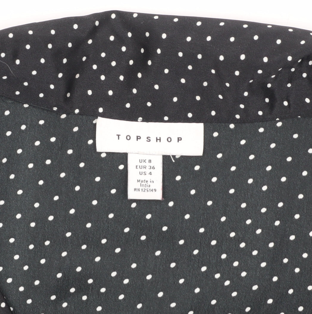 Womens UK Size 8 Topshop Black Basic Blouse