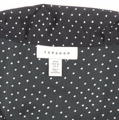 Womens UK Size 8 Topshop Black Basic Blouse