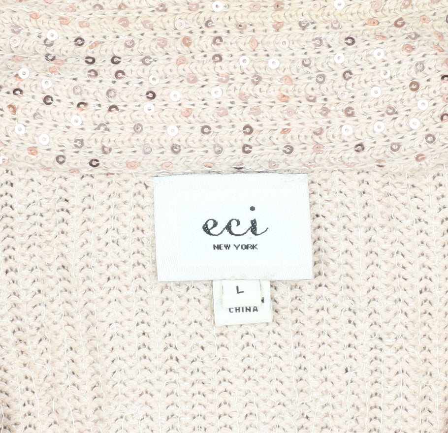 Eci Women’s Beige Blazer L with Sequins