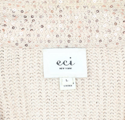 Eci Women’s Beige Blazer L with Sequins