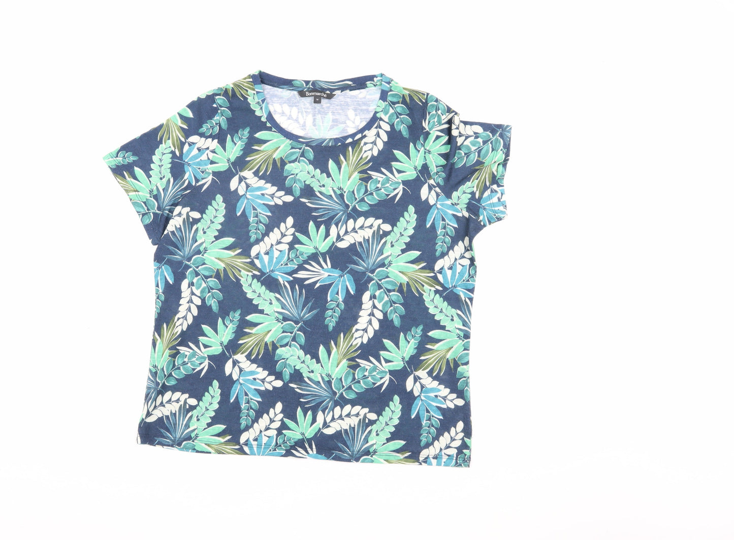 Bonmarché Women's Blue Floral T-Shirt, Size 16