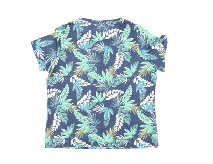 Bonmarché Women's Blue Floral T-Shirt, Size 16