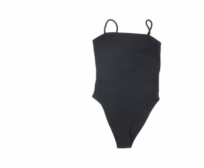 Topshop Women Black Petite Bodysuit UK 8