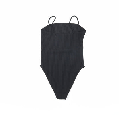 Topshop Women Black Petite Bodysuit UK 8