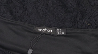 Boohoo Women's Black Lace Bodycon Dress Size 8
