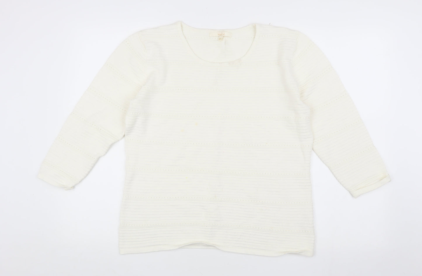 VidaK Women's Ivory 3/4 Sleeve Top Size M