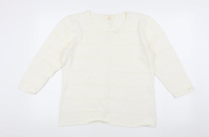 VidaK Women's Ivory 3/4 Sleeve Top Size M