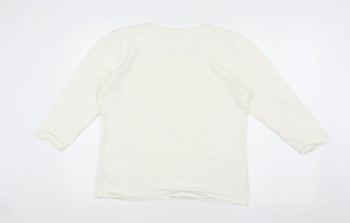 VidaK Women's Ivory 3/4 Sleeve Top Size M