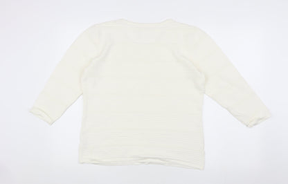 VidaK Women's Ivory 3/4 Sleeve Top Size M