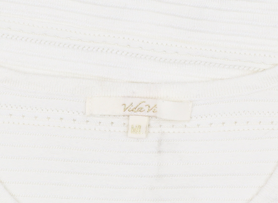 VidaK Women's Ivory 3/4 Sleeve Top Size M