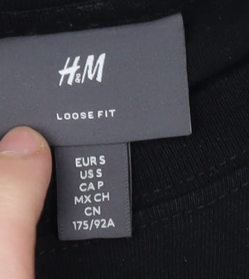 Mens UK Size S H&M Black  T-Shirt