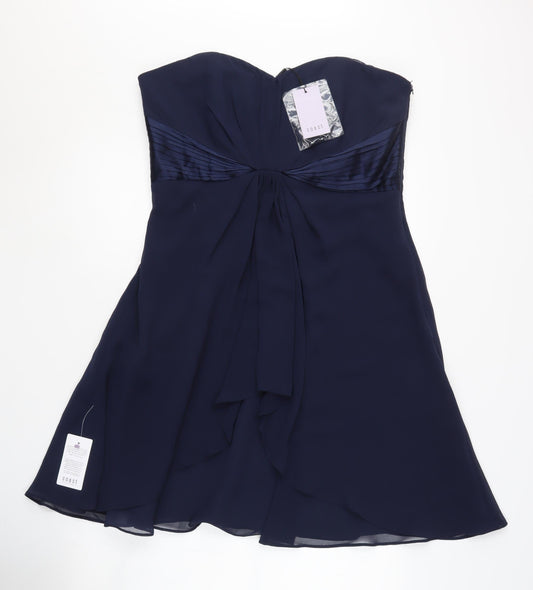 Coast Women's Blue Strapless Cocktail Dress
