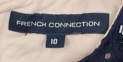 French Connection Women's Blue Sequin Sheath Dress Size 10