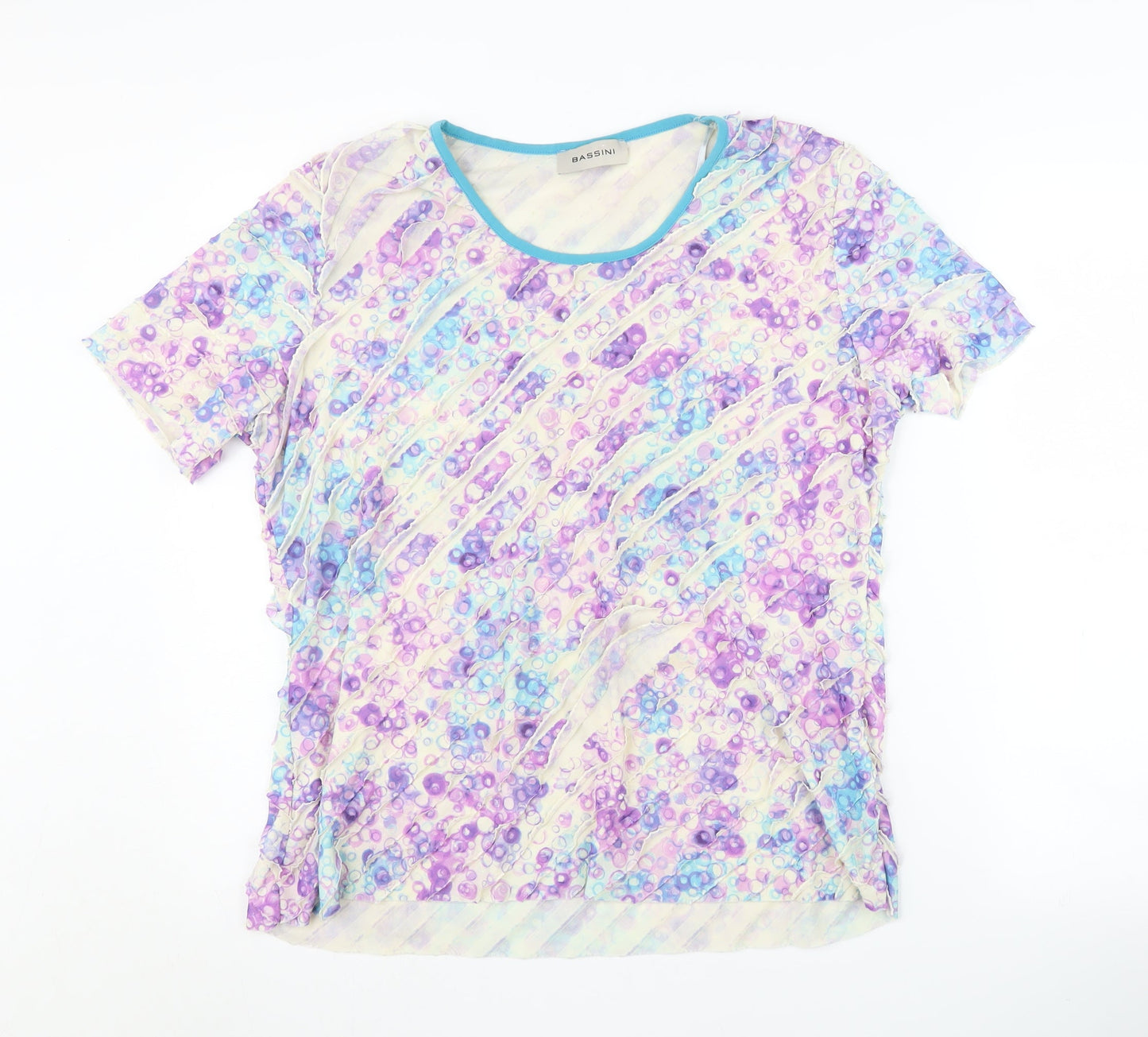Womens UK Size XL BASSINI Multicoloured Basic T-Shirt