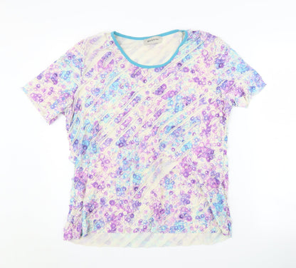 Womens UK Size XL BASSINI Multicoloured Basic T-Shirt