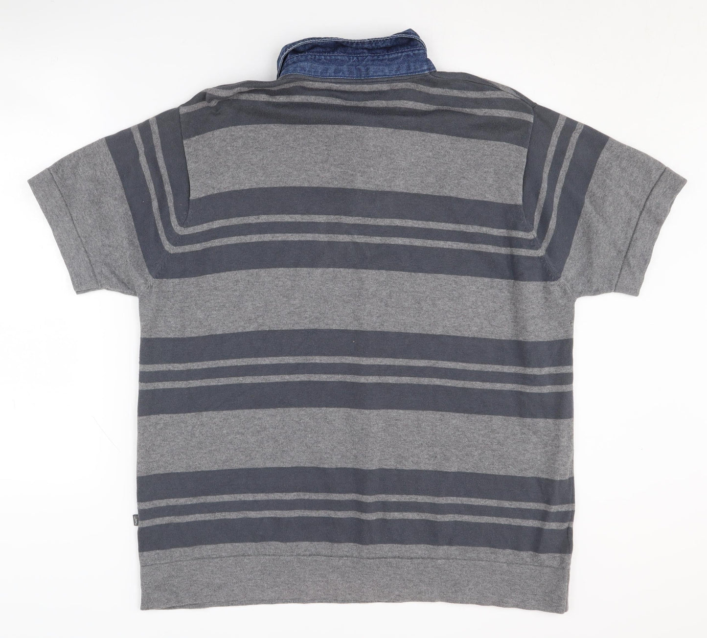 Wolsey Men's Grey Striped Polo Shirt Size L