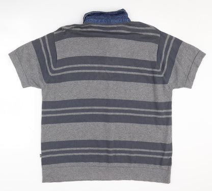 Wolsey Men's Grey Striped Polo Shirt Size L