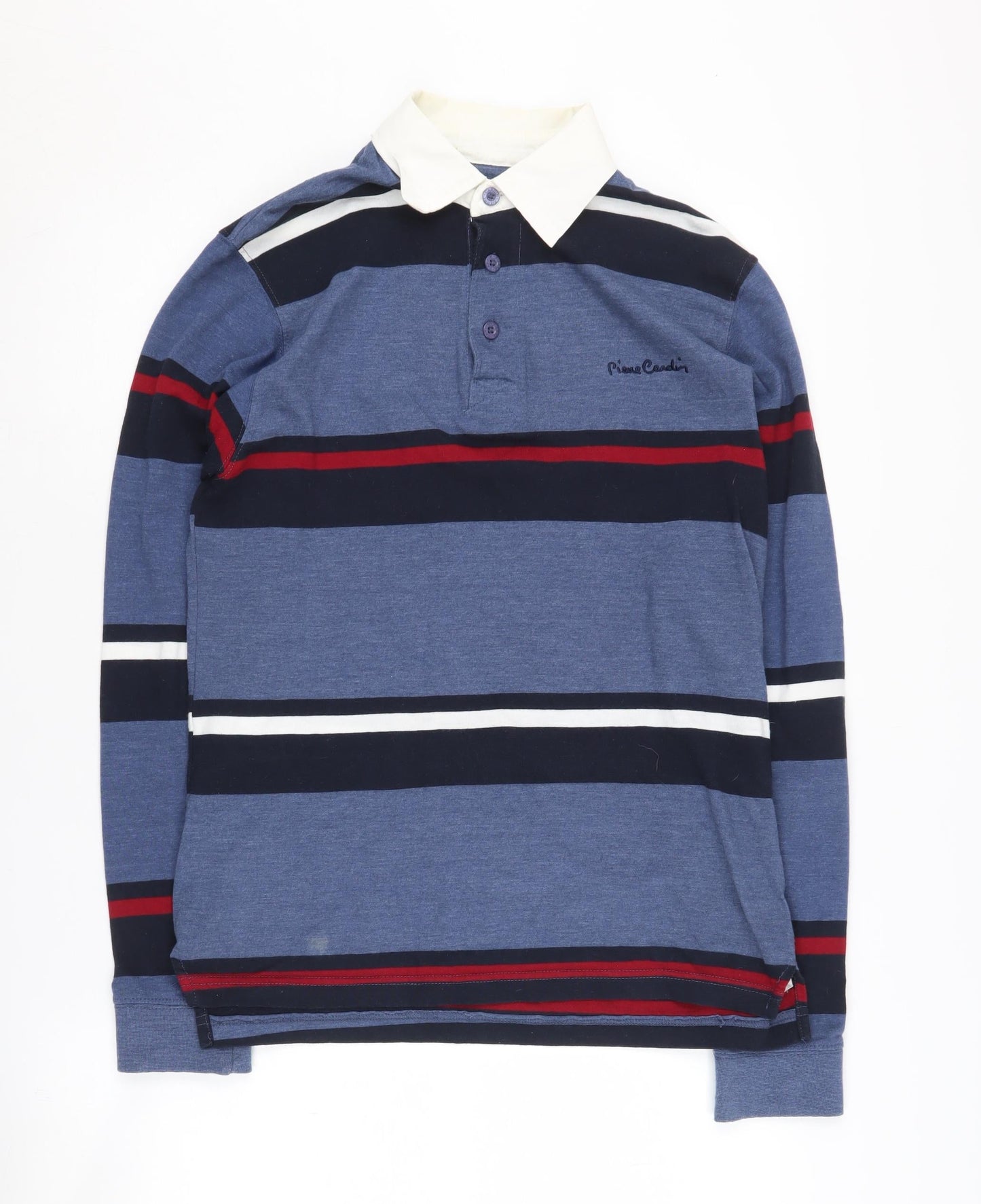 Pierre Cardin Men's Blue Striped Polo Shirt S