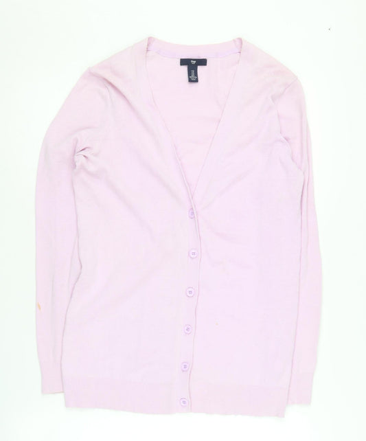 Gap Women's Pink Cardigan S V-Neck Long Sleeve