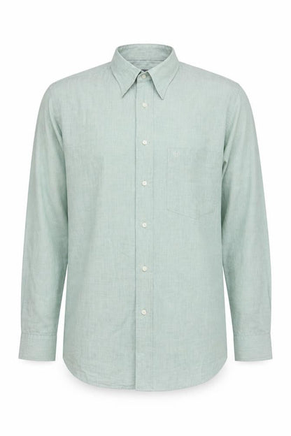 Daniel Hechter Men's Green Long Sleeve Button-Up Shirt
