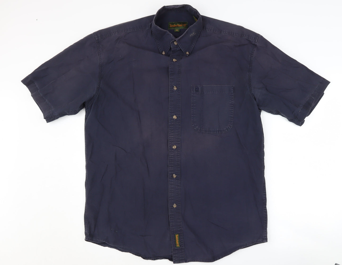 Timberland Men's Blue M Short Sleeve Cotton Shirt