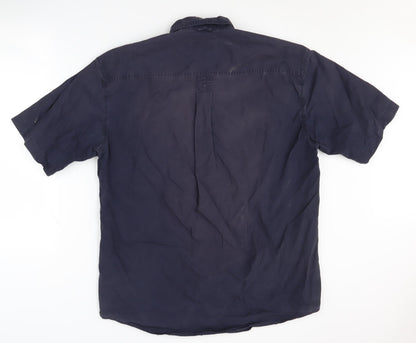 Timberland Men's Blue M Short Sleeve Cotton Shirt