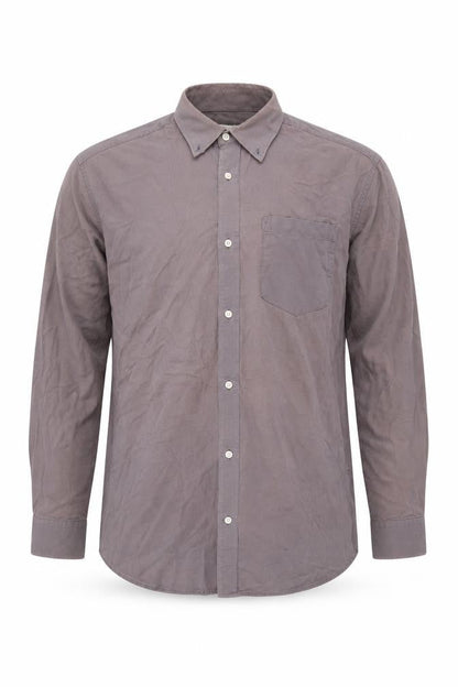 Front view of Premium by Jack & Jones Men's Grey L Button-Up Shirt