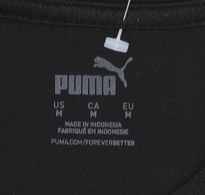 Puma Men's Black Short Sleeve Active Shirt, M