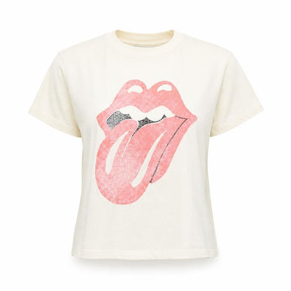 Womens UK Size M The Rolling Stones White Basic T-Shirt