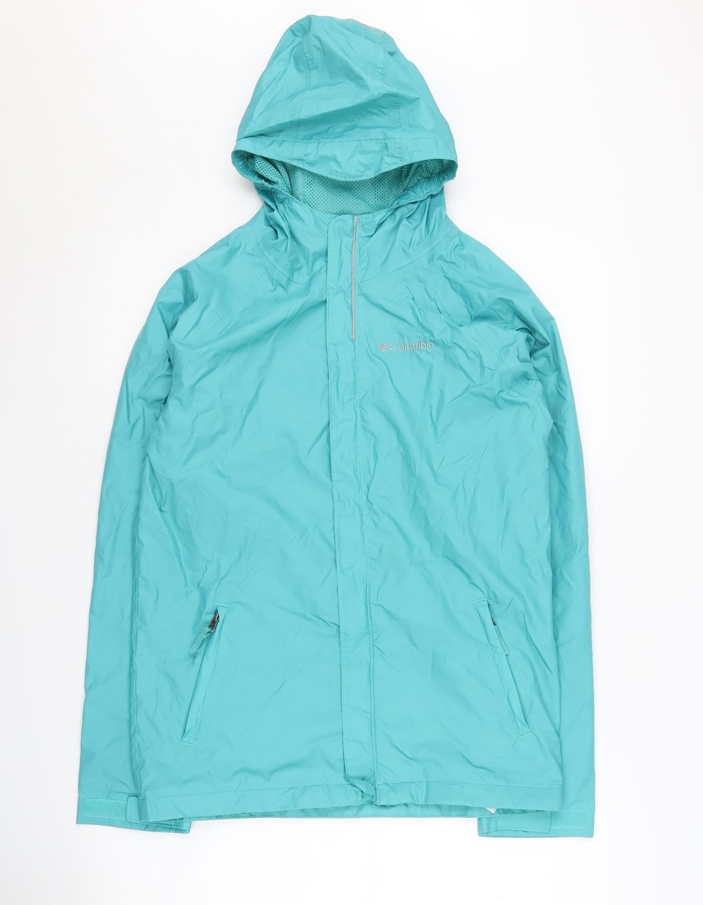 Columbia Women's Blue Hooded Rain Jacket L