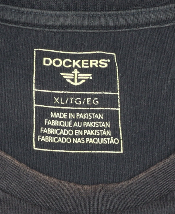 Dockers Men's Blue XL Crew Neck T-Shirt