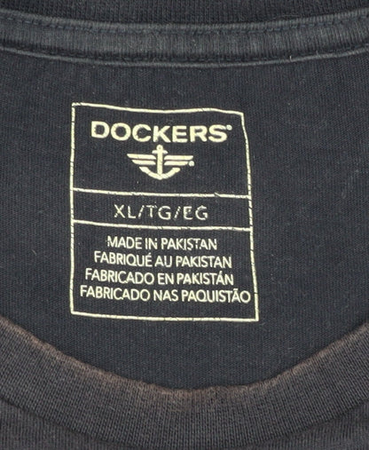 Dockers Men's Blue XL Crew Neck T-Shirt