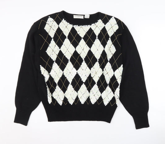 Liz Claiborne Women's Black L Sequined Pullover Jumper