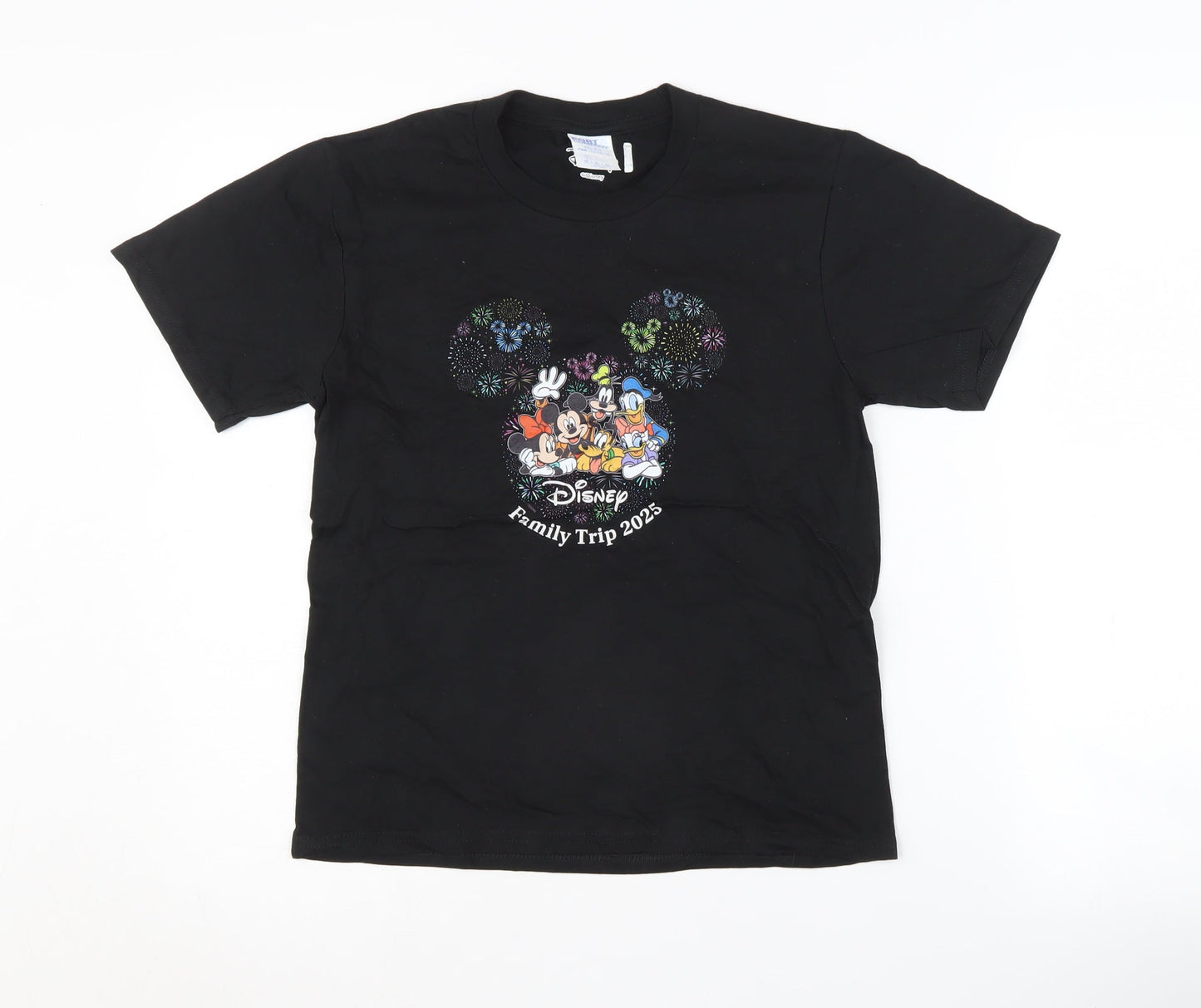 Disney Black Graphic Print Unisex Kids T-Shirt 9-10 Years