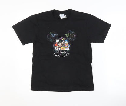 Disney Black Graphic Print Unisex Kids T-Shirt 9-10 Years