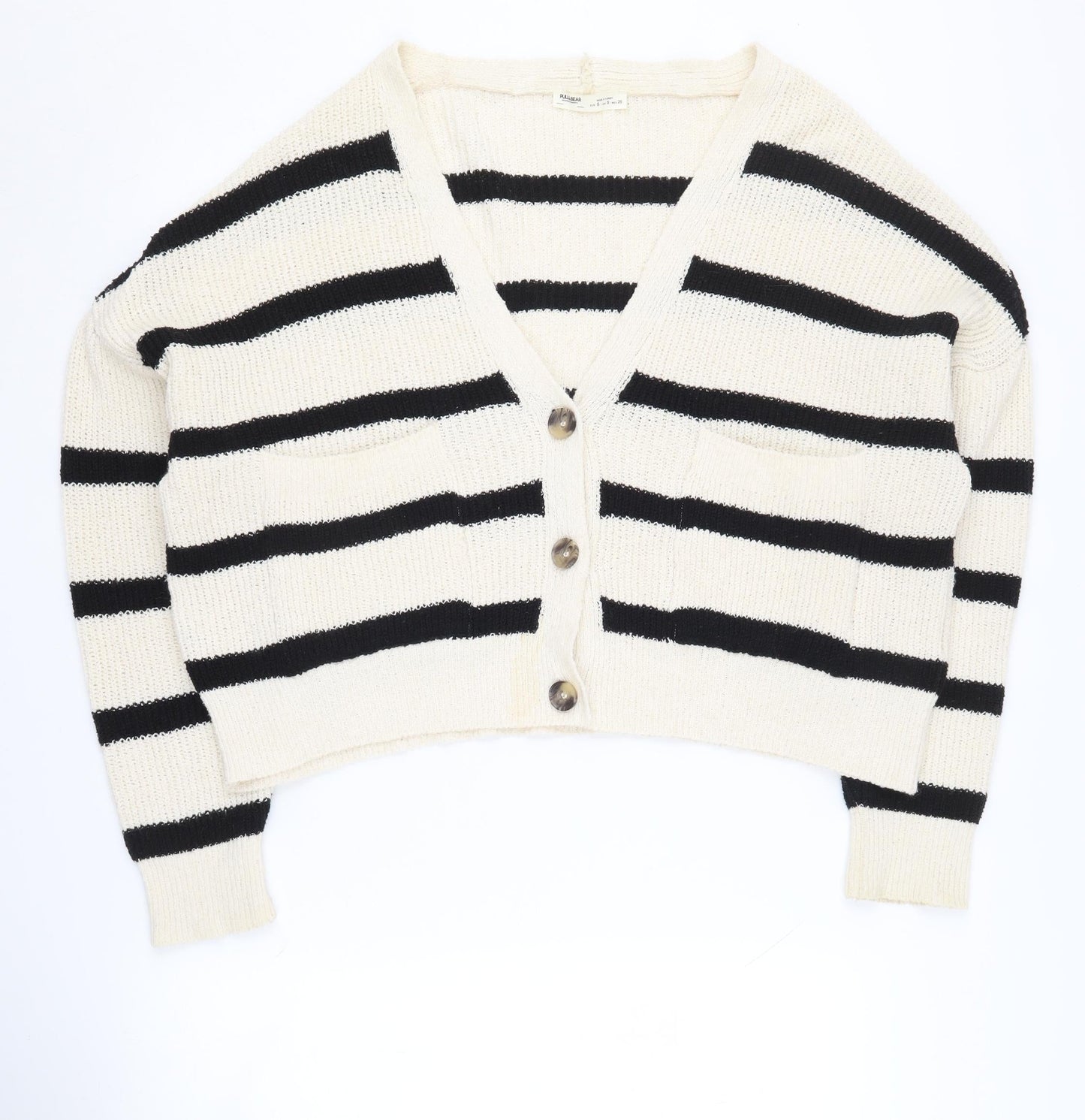 Womens UK Size S Pull&Bear Ivory Cardigan Jumper