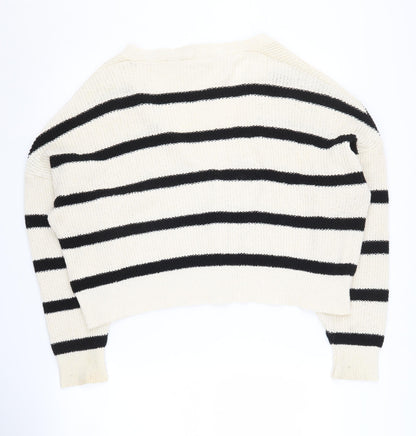 Womens UK Size S Pull&Bear Ivory Cardigan Jumper