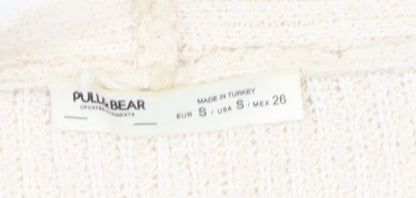 Womens UK Size S Pull&Bear Ivory Cardigan Jumper