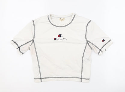 Champion Women's White Basic T-Shirt, S, Casual