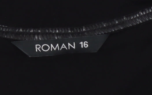 Womens UK Size 16 Roman Black Vest Jumper