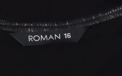 Womens UK Size 16 Roman Black Vest Jumper
