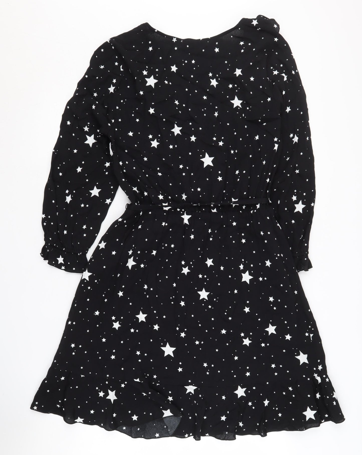 Oasis Women's Black Star Wrap Dress - Size 12