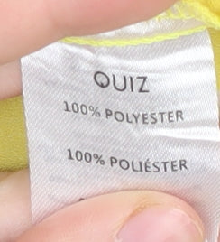 Quiz Women's Yellow Floral Wrap Dress Size 8