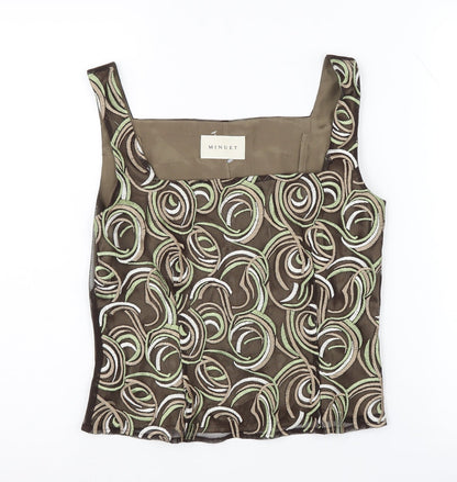 Minuet Women's Brown Camisole Blouse, Size 8, Embroidered