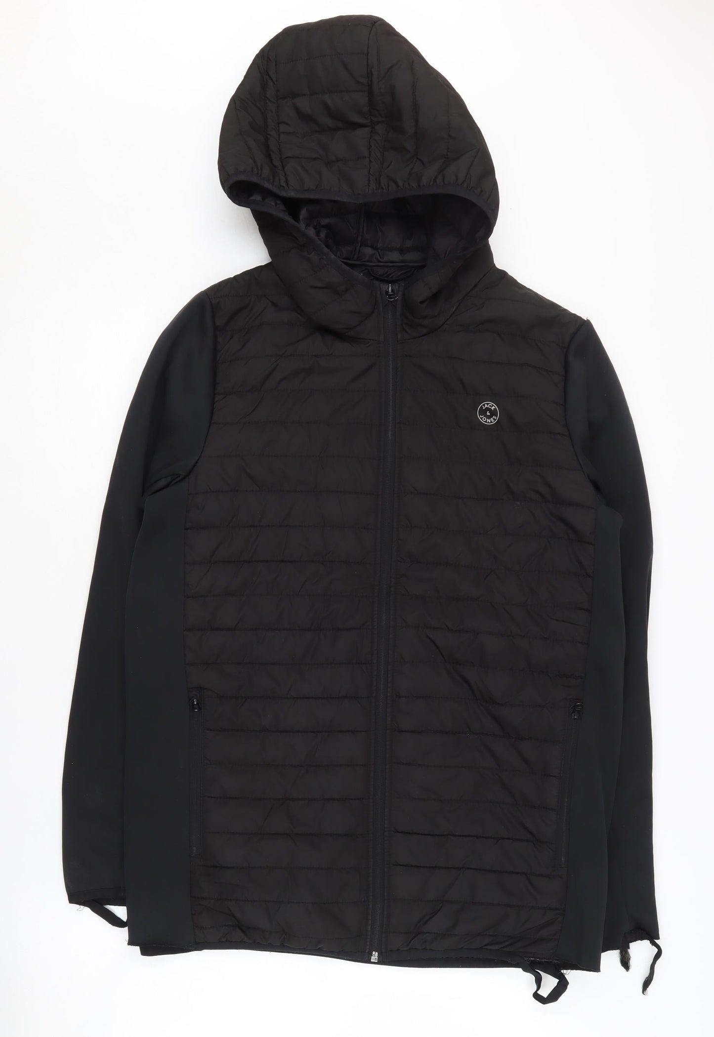 Jack & Jones Boys Black Puffer Jacket, 16Y, Hooded Winter Coat