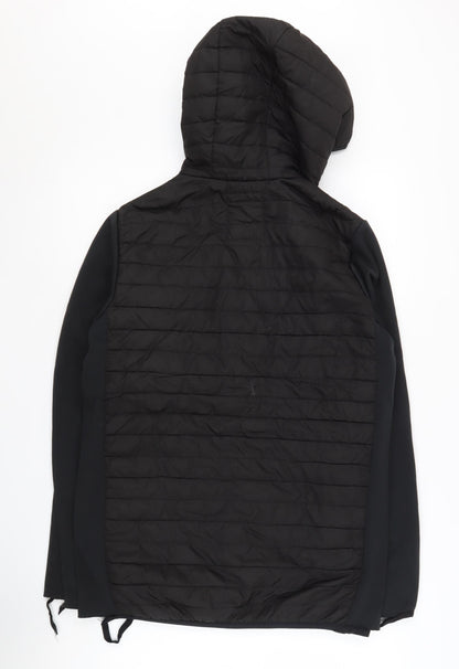 Jack & Jones Boys Black Puffer Jacket, 16Y, Hooded Winter Coat