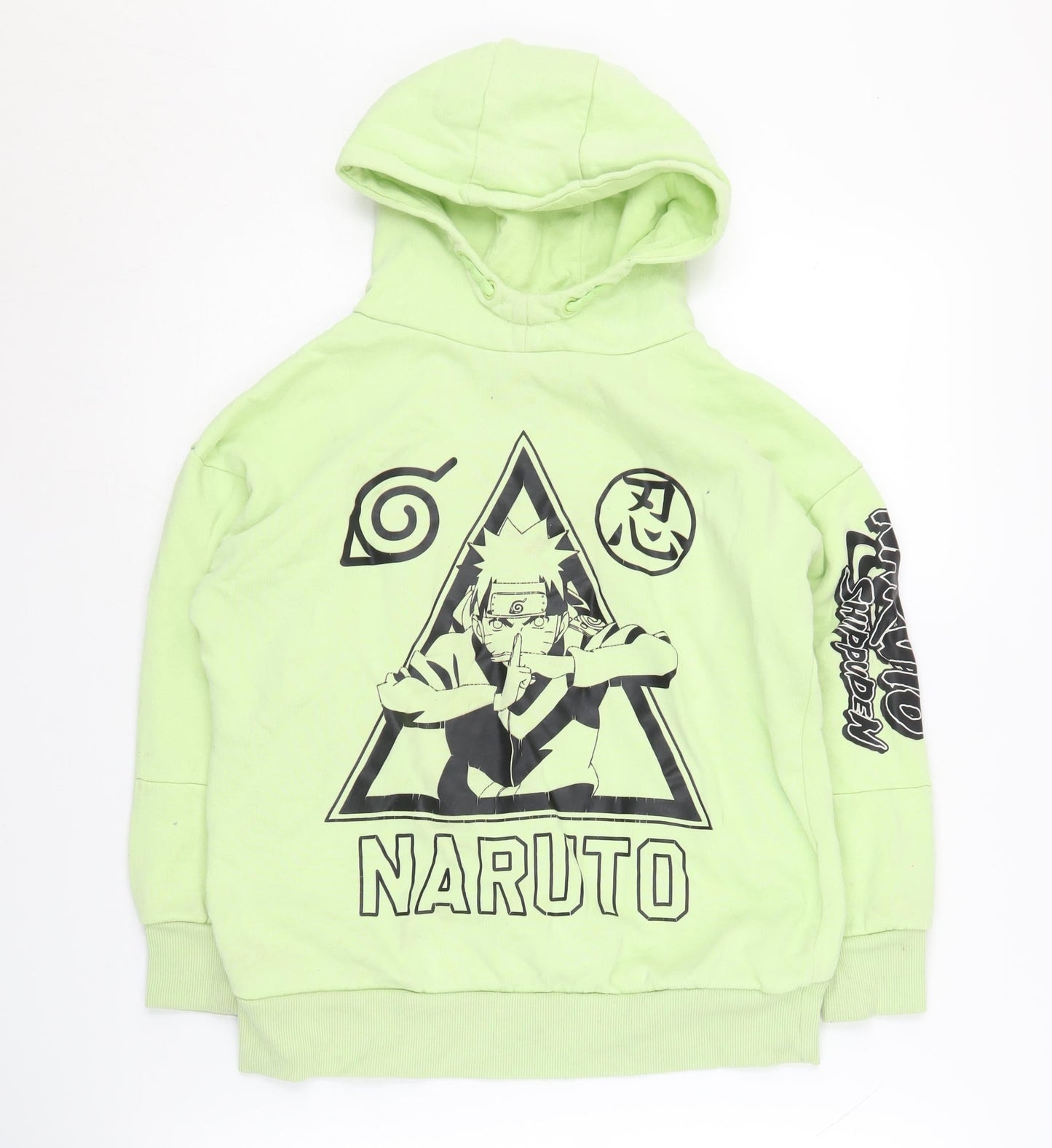 Naruto Boys Green Anime Hoodie, 9-10 Years, Graphic Print
